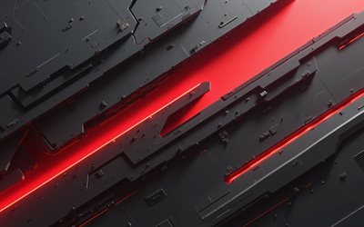 fundo abstrato vermelho roxo, 4k, arte criativa, luzes de neon vermelhas, geometria, antecedentes abstratos, antecedentes geométricos, abstrações, black hi tech backgrounds