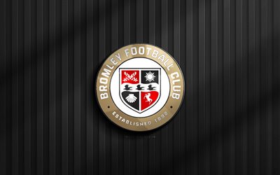 4k, bromley fc 3d logo, lega due, sfondo 3d nero, calcio, emblema bromley fc, logo bromley fc, bromley fc, club di calcio inglese, fc bromley