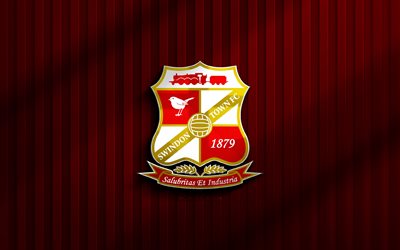 4k, swindon town fc 3d  logo, liga zwei, roter 3d  hintergrund, fußball, swindon town fc emblem, swindon town fc logo, swindon town fc, englischer fußballverein, swindon town