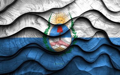 4k, Mendoza flag, Provinces of Argentina, wooden 3D waves flags, Day of Mendoza, flag of Mendoza, Argentina, Mendoza wooden flag, South America, Argentine provinces, Mendoza
