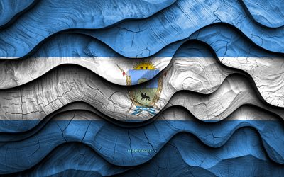 4k, bandera de la pampa, estados de argentina, banderas de ondas 3d de madera, día de la pampa, argentina, bandera de madera de la pampa, estado de la pampa, estados argentinos, la pampa