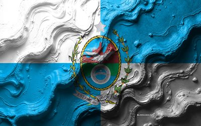 bandeira do rio de janeiro, 4k, textura da onda de pedra, bandeira 3d rio de janeiro, brasil, bandeira do estado do rio de janeiro, bandeiras de estados brasileiros, rio de janeiro