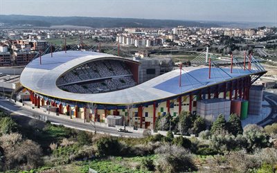 estadio municipal de aveiro, näkymä edestä, ulkoa, ilmakuva, portugalilainen jalkapallostadion, aveiro, portugali, sc beira-mar -stadion, jalkapallo, sc beira-mar