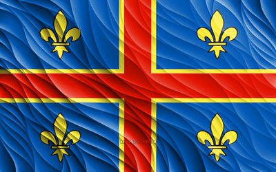 4k, la bandera de clermont-ferrand, las banderas onduladas en 3d, las ciudades francesas, el día de clermont-ferrand, las ondas 3d, europa, las ciudades de francia, clermont-ferrand