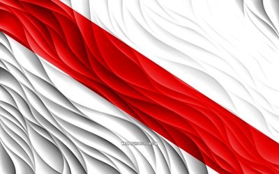 4k, Strasbourg flag, wavy 3D flags, French cities, flag of Strasbourg, Day of Strasbourg, 3D waves, Europe, Cities of France, Strasbourg