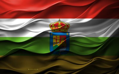 4k, bandera de la rioja, ciudades de españa, 3d la rioja bandera, españa, textura 3d, día de la rioja, símbolos nacionales españoles, arte 3d, la rioja