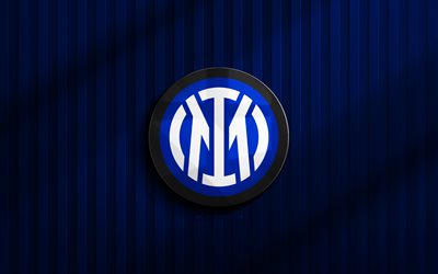 4k, Inter Milan 3D logo, Serie A, blue 3D background, soccer, Inter Milan emblem, Inter Milan logo, Inter Milan FC, football, Italian football club, Internazionale logo, Internazionale