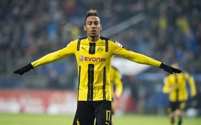 Pierre-Emerick Aubameyang, futbol yıldızları, Borussia Dortmund, futbolcu