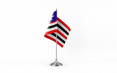 4k, maranhao bordsflagga, vit bakgrund, maranhao flagga, bordsflagga av maranhao, maranhao  flagga på metallpinne, brasilianska stater flaggor, maranhao, brasilien, maranhao state flag