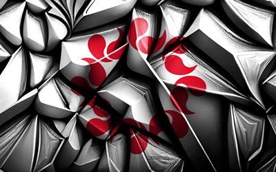 Flag of Saitama, 4k, 3d creative texture, Saitama 3d flag, Japanese prefectures, Japan, Saitama flag, 3d art, Saitama prefecture flag, Saitama