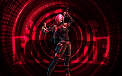 tapóncorazones fortnite, 4k, fondo espiral rojo, fortnite, creativo, piel de tapón de corazón, diseño de tapón de corazón fortnite, tapón del corazón, personajes fortnite