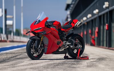 2026, ducati panigale v4, 4k, vista frontal, exterior, bicicleta esportiva, ducati panigal vermelha, nova panigale v4, motocicletas de corrida, motocicletas italianas, ducati