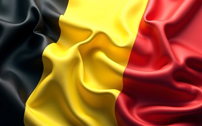 Belgian flag, 4K, 3D wave texture, flag of Belgium, Belgian 3D flag, Belgium flag, Belgium, Europe