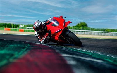 ducati panigale v4 s, 4k, jinete, supermotos, bicicletas 2025, pista de rodadura, motos deportivas, 2025 ducati panigale v4 s, motocicletas italianas, ducati