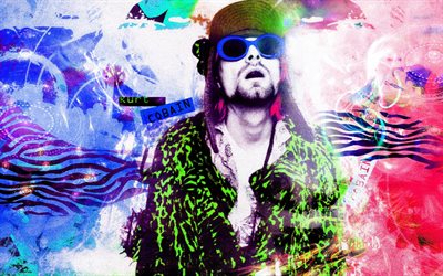 Kurt Cobain, art, singer, sunglasses, grunge