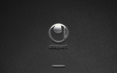Uhlsport logo, gray stone background, Uhlsport emblem, manufacturers logos, Uhlsport, manufacturers brands, Uhlsport metal logo, stone texture