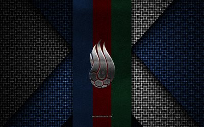 Azerbaijan national football team, UEFA, blue white knitted texture, Europe, Azerbaijan national football team logo, soccer, Azerbaijan national football team emblem, football, Azerbaijan