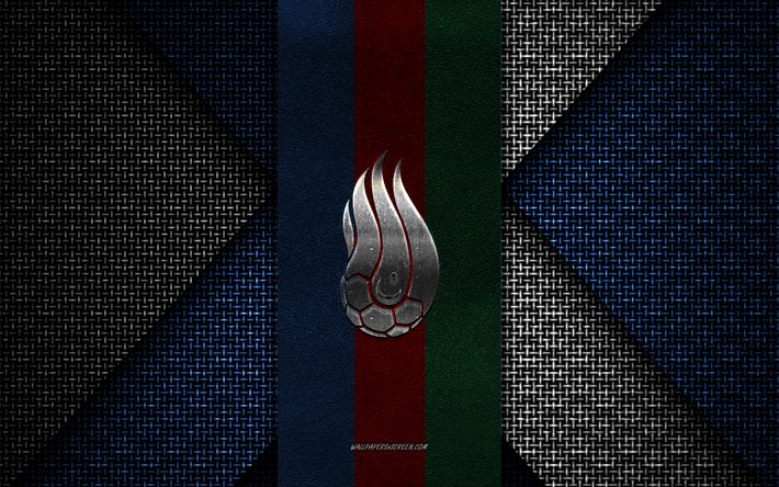 azerbajdzjans fotbollslandslag, uefa, blåvit stickad textur, europa, azerbajdzjans fotbollslandslags logotyp, fotboll, azerbajdzjans fotbollslandslags emblem, azerbajdzjan