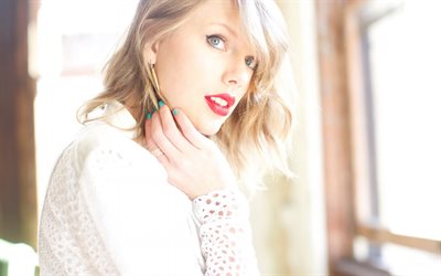 Taylor Swift, la actriz, la belleza, los labios rojos, hermosa niña