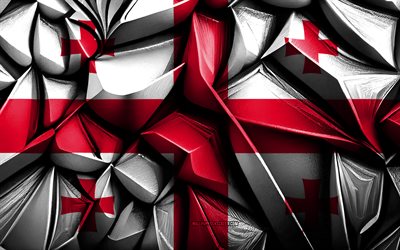 Flag of Georgia, 4k, 3d creative texture, Georgia 3d flag, Europe, Georgia flag, 3d art, Georgia, flag of European countries