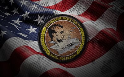 USS Abraham Lincoln chest, 4K, US flag, CVN-72, USS Abraham Lincoln  emblem, USS Abraham Lincoln badge, american warships, USS Abraham Lincoln