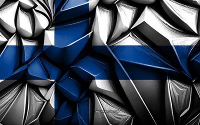 finlandiya bayrağı, 4k, 3d yaratıcı doku, finlandiya 3d bayrağı, avrupa, 3d sanat, finlandiya, avrupa ülkelerinin bayrağı