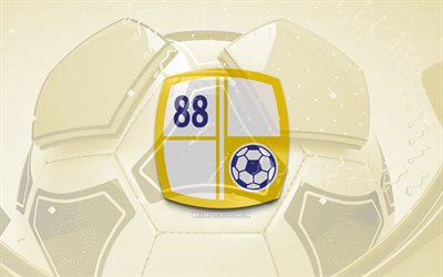 logo lucido di barito putera, 4k, background di calcio giallo, liga 1 indonesia, calcio, club di calcio indonesiano, emblema di barito putera, barito putera, logo sportivo, logo barito putera, barito putera fc