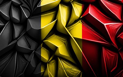 Flag of Belgium, 4k, 3d creative texture, Belgium 3d flag, Europe, Belgium flag, 3d art, Belgium, flag of European countries, Belgian flag