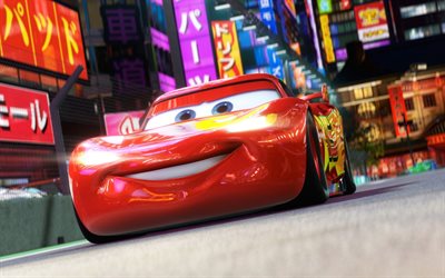 relâmpago mcqueen, animação 3d, filme 2017, pixar, carros 3