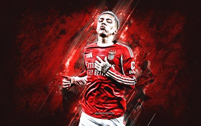 gianluca prestianni, sl benfica, calciatore argentino, sfondo di pietra rossa, arte del grunge, portogallo, benfica, gianluca prestianni gross, gianluca prestianni sl benfica