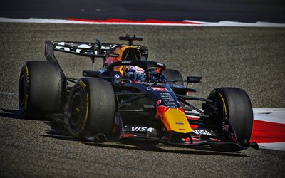 max verstappen, 4k, red bull rb22, 2026 voitures, chemin de roulement, vue d'en haut, red bull f1, formule 1, f1, courses red bull, max verstappen rb22, red bull formule 1, voiture de course red bull 2026, rb22