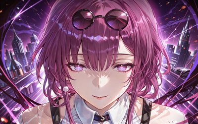 4k, kafka, paesaggio urbano astratto, honkai star rail, manga, creativo, personaggi dell'anime, personaggi honkai star rail, kafka honkai star rail