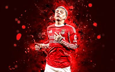 gianluca prestianni, 4k, luci al neon rosse, benfica fc, primeira liga, calciatori argentini, gianluca prestianni 4k, calcio, benfica, liga portogallo, sl benfica, gianluca prestiannibenfica