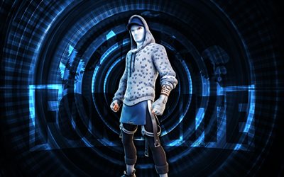 Slate Marius Fortnite, 4k, blue spiral background, Fortnite, creative, Slate Marius Skin, Fortnite Slate Marius Skin, Slate Marius, Fortnite characters