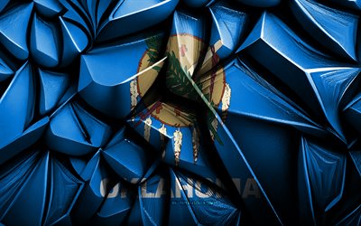 bandera de oklahoma, 4k, textura creativa 3d, oklahoma 3d flag, eeuu, arte 3d, oklahoma, bandera de estados americanos, bandera estatal de oklahoma