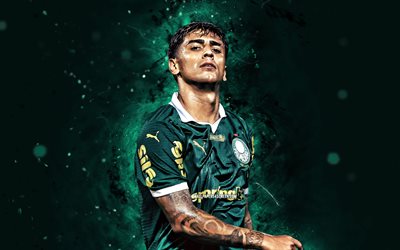 facundo torres, 4k, vihreät neonvalot, palmeiras, brasilialainen serie a, uruguayan jalkapalloilijat, facundo torres 4k, jalkapallo, sociedade esportiva palmeiras, se palmeiras, facundo torres palmeiras