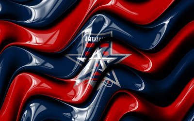 logotipo 3d de los americanos allen, 4k, ondas 3d rojas azules, echl, hockey, bandera de los americanos allen, creativo, logotipo de allen americanos, emblema de los americanos allen, equipo de hockey americano, allen americanos