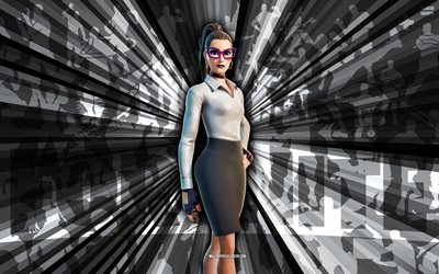 4k, Jennifer Walters, gray rays background, Jennifer Walters Skin, Jennifer Walters Fortnite, abstract art, Fortnite Jennifer Walters Skin, Fortnite characters, Fortnite, creative art