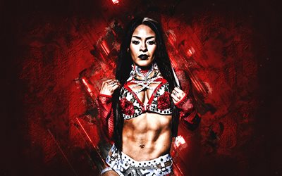 zelina vega, wwe, lutador americano, fundo de pedra vermelha, campeão da wwe, a lutadora zelina vega, arte grunge, eua, luta livre, thea megan trinidad budgen, zelina vega wwe, entretenimento de luta livre mundial