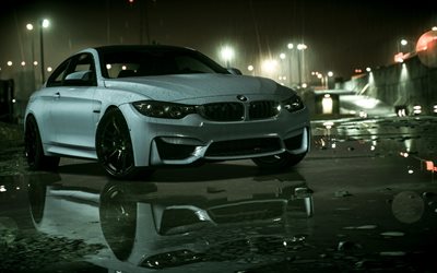 Need For Speed, 2016, BMW M4, Race, night, 3d bmw