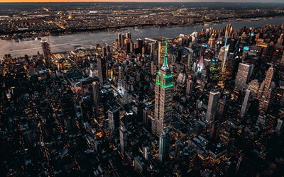 États-unis, New York, bâtiments, paysage urbain, en Amérique, à new york