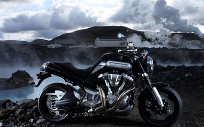yamaha mt-01, 2017, motocicleta japonesa, motocicleta preta