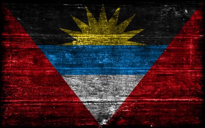 antigua och barbuda träflagga, 4k, träregra flaggor, nordamerikanska länder, haiti flagg, antigua och barbuda, nordamerika, antigua och barbuda nationella symboler, antigua och barbuda flagga