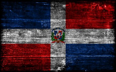 dominikanska republikens träflagga, 4k, träregra flaggor, nordamerikanska länder, dominikanska republikens flagg, dominikanska republikens dag, nordamerika, dominikanska republiken, dominikanska republikens flagga