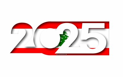 2025 libanon, weißer hintergrund, libanon, minimale kunst, 2025 libanon  konzepte, libanon 2025, flagge des libanon, 2025 libanon  hintergrund, libanon  flagge