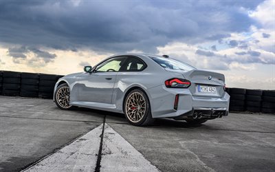 2026, bmw m2 cs, 4k, arrière vue, extérieur, bmw gris m2, réglage bmw m2, nouveau gris m2 cs, voitures allemandes, bmw