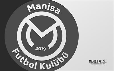 manisa fk 로고, 4k, 흰색 배경, 탄소 예술, 마니 사 fk 엠블럼, 터키 축구 클럽, tff 1 리그, 칠면조, 마니사 fk, 축구, 마니 사