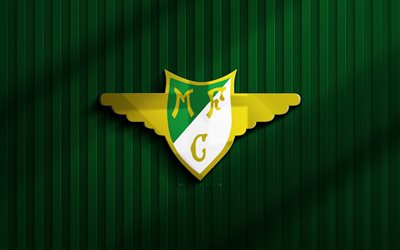 4k, morerense fc 3d  logo, primeeira liga, grüner 3d  hintergrund, fußball, moreirense fc emblem, moreirense fc  logo, moreirense fc, liga portugal, portugiesischer fußballverein, fc moreirense
