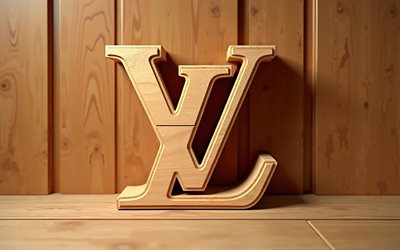 ルイ・ヴィトンの木製ロゴ, 4k, マクロ, 木製の背景, ブランド, louis vuitton 3dロゴ, クリエイティブ, ルイ・ヴィトンのロゴ, ファッションブランド, ルイ・ヴィトン