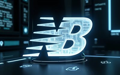 uusi tasapaino logo, 4k, tumma hi tech tausta, uusi tasapaino neon  logo, sininen neonvalo, röntgenkuva, uusi tasapaino tunnus, uusi saldo 3d  logo, uusi tasapaino, sininen uusi tasapaino neon  logo